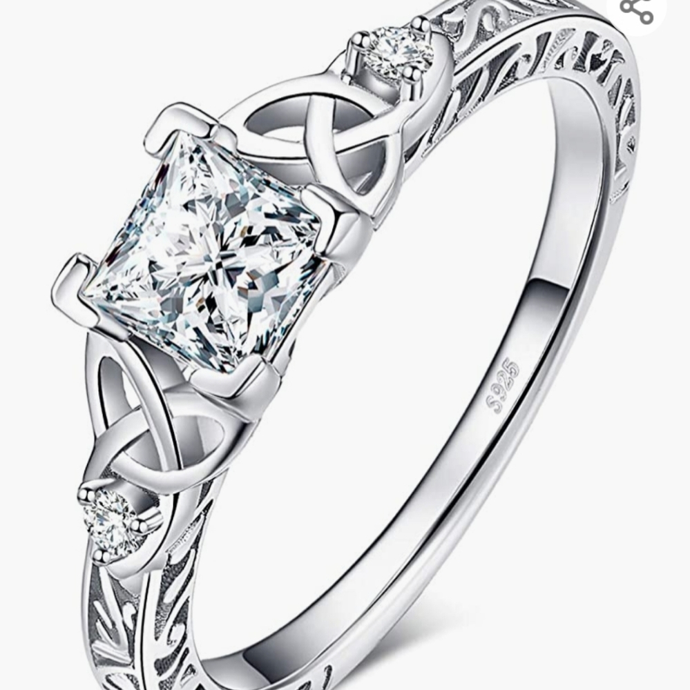 Celtic design ring and band Irish vintage 7